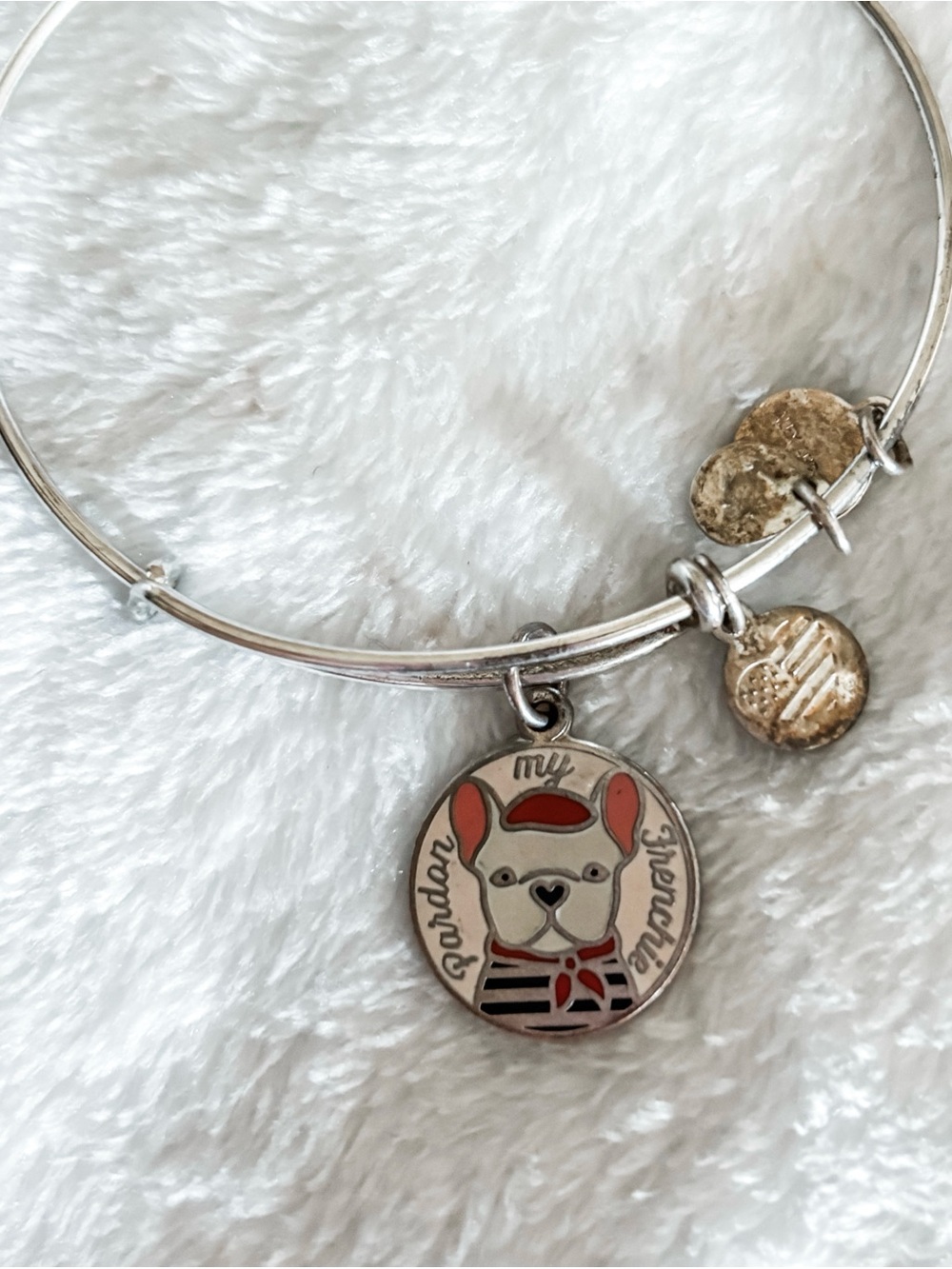 Alex and Ani ‘Pardon My Frenchie’ French Bulldog Bracelet - Silver
